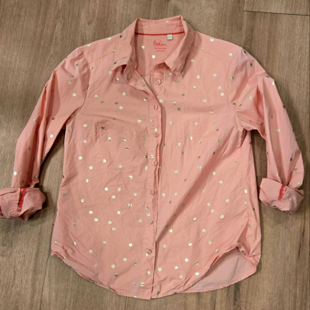Boden Pink Button-Up Shirt